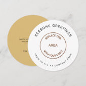 Uw Logo Eenvoudige Zakelijke Kerstcirculaire Feestdagenkaart (Voorkant / Achterkant)