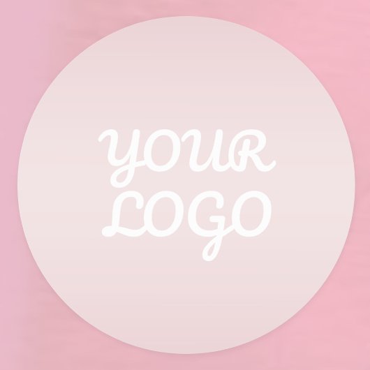 Uw Logo & Elegant Modern Blush Roze Ombre Ronde Sticker