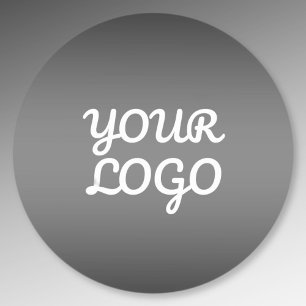 Uw Logo & Elegant Modern Donkergrijs Ombre Ronde Sticker