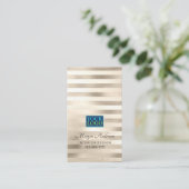 Uw Logo Elegant Professional Platinum Stripped 2 Visitekaartje (Staand voorkant)