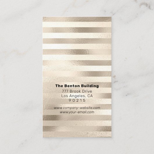 Uw Logo Elegant Professional Platinum Stripped 2 Visitekaartje (Achterkant)