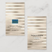 Uw Logo Elegant Professional Platinum Stripped 2 Visitekaartje (Voorkant / Achterkant)