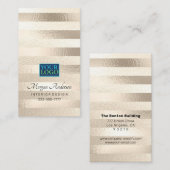 Uw Logo Elegant Professional Platinum Stripped 3 Visitekaartje (Voorkant / Achterkant)