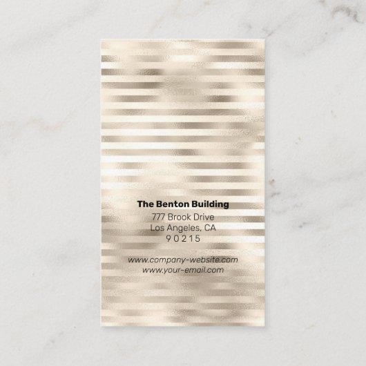Uw Logo, elegant, professioneel platina gestript Visitekaartje (Achterkant)