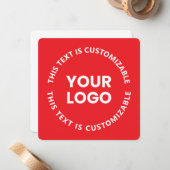 Uw logo/elke geüploade afbeelding en circulaire te notitiekaartje (Voorkant / Achterkant in situ)