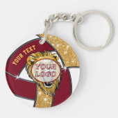 Uw LOGO en 5 Sleutelhangers Volleyball van de Teks (Achterkant)