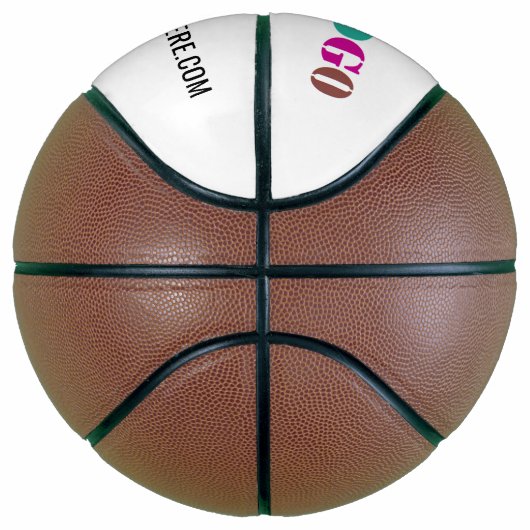 Uw Logo en aangepaste tekst bedrijf basketbal (Rechts)