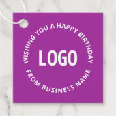 Uw Logo en aangepaste tekst | Gelukkige verjaardag Bedankjes Labels (Voorkant)