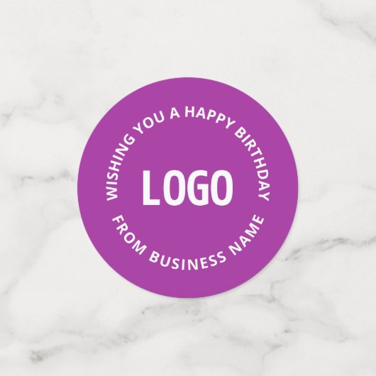 Uw Logo en aangepaste tekst | Gelukkige verjaardag Confetti (Kleine voorkant)