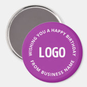 Uw Logo en aangepaste tekst | Gelukkige verjaardag Magneet (Voorkant / Achterkant)