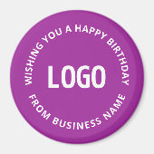 Uw Logo en aangepaste tekst | Gelukkige verjaardag Magneet (Voorkant)