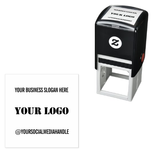 Uw Logo en aangepaste tekst gepersonaliseerde stem Zelfinktende Stempel (In situ)