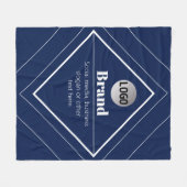 Uw logo en aanpasbaar modern ontwerp | Marineblauw Fleece Deken (Voorkant (Horizontaal))