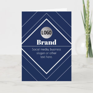 Uw logo en aanpasbaar modern ontwerp Marineblauw Kaart