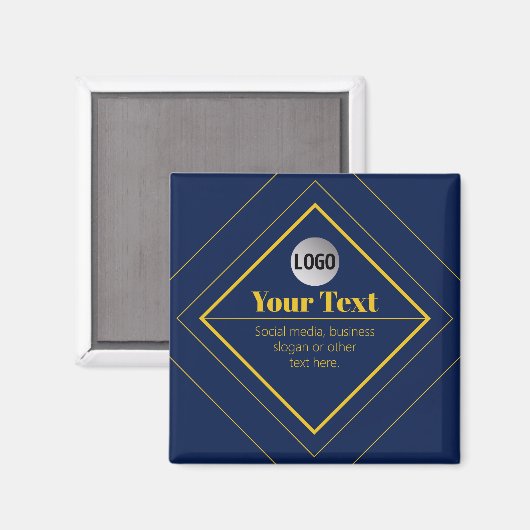 Uw logo en aanpasbare ontwerpsjabloon magneet (Voorkant / Achterkant)