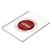 Uw logo en aanpasbare tekst | Diep rood/DIY kleur Notitieboek (Linkerzijde)