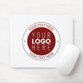 Uw logo en aanpasbare tekst | Diep rood/Doe-het-ze Muismat