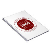 Uw logo en aanpasbare tekst | Diep rood/Doe-het-ze Notitieboek (Rechterzijde)
