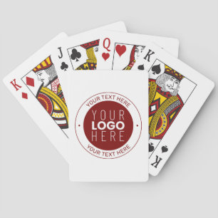 Uw logo en aanpasbare tekst Diep rood/Doe-het-ze Pokerkaarten