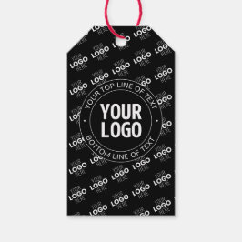Uw logo en aanpasbare tekst met logo patroon cadeaulabel