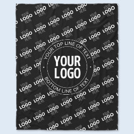 Uw logo en aanpasbare tekst met logo patroon fleece deken