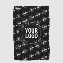 Uw logo en aanpasbare tekst met logo patroon golfhanddoek