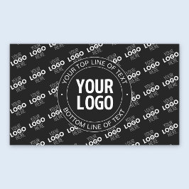 Uw logo en aanpasbare tekst met logo patroon rechthoekige sticker