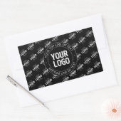 Uw logo en aanpasbare tekst met logo patroon rechthoekige sticker (Envelop)