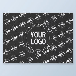 Uw logo en aanpasbare tekst met logo patroon tissuepapier