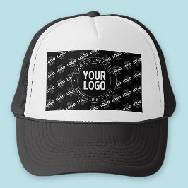 Uw logo en aanpasbare tekst met logo patroon trucker pet