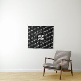 Uw logo en aanpasbare tekst met logo patroon wandkleed
