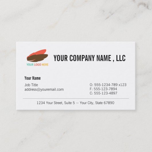 Uw logo en bedrijf moderne, aangepaste professiona visitekaartje (Voorkant)