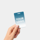 Uw logo en bewerkbare achtergrondkleurgradiënt badge (Handheld)