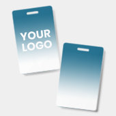 Uw logo en bewerkbare achtergrondkleurgradiënt badge (Voor- en achterkant)