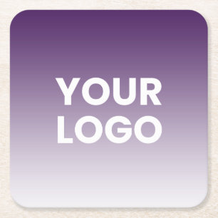 Uw logo en bewerkbare achtergrondkleurgradiënt  kartonnen onderzetters