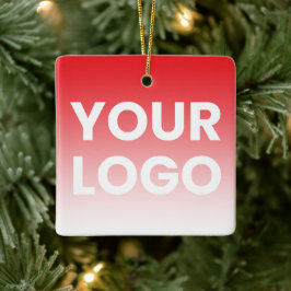 Uw logo en bewerkbare achtergrondkleurgradiënt  keramisch ornament