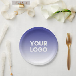 Uw logo en bewerkbare achtergrondkleurgradiënt  papieren bordje