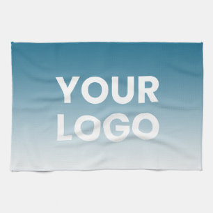 Uw logo en bewerkbare achtergrondkleurgradiënt theedoek