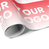 Uw Logo en bewerkbare achtergrondkleurverloop Cadeaupapier (Rol Hoek)