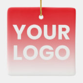 Uw Logo en bewerkbare achtergrondkleurverloop Keramisch Ornament (Achterkant)