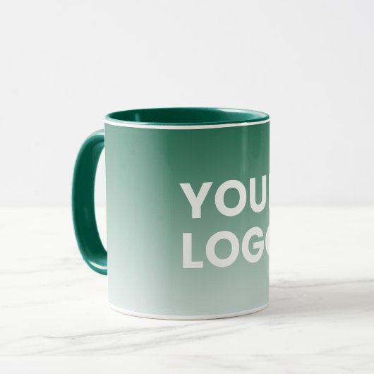 Uw Logo en bewerkbare achtergrondkleurverloop Mok (Voorkant links)