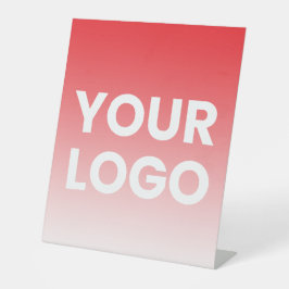 Uw Logo en bewerkbare achtergrondkleurverloop Reclamebord Met Voetstuk