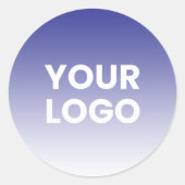 Uw Logo en bewerkbare achtergrondkleurverloop Ronde Sticker (Voorkant)