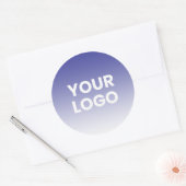 Uw Logo en bewerkbare achtergrondkleurverloop Ronde Sticker (Envelop)