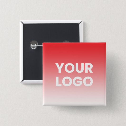 Uw Logo en bewerkbare achtergrondkleurverloop Vierkante Button 5,1 Cm (Voorkant /achterkant)