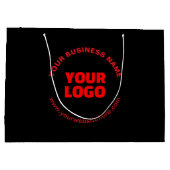 Uw Logo en bewerkbare circulaire tekst, rood of do Groot Cadeauzakje (Achterkant)