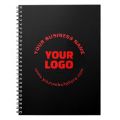 Uw Logo en bewerkbare circulaire tekst, rood of do Notitieboek (Voorkant)