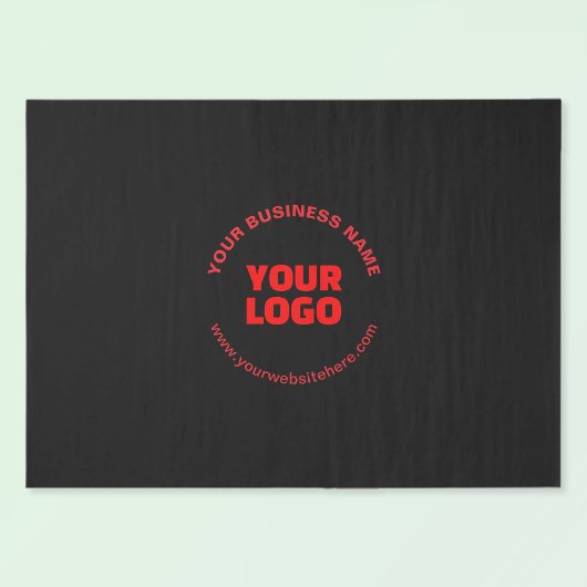 Uw Logo en bewerkbare circulaire tekst, rood of do Tissuepapier