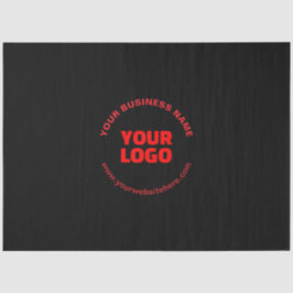 Uw Logo en bewerkbare circulaire tekst, rood of do Tissuepapier