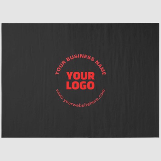 Uw Logo en bewerkbare circulaire tekst, rood of do Tissuepapier (Voorkant)